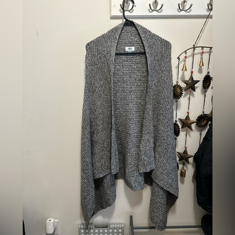 Old Navy Textured Drape-Front Sweater Vest, Heather Gray